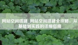网站空间搭建_网站空间搭建全攻略，从基础到实践的详细指南