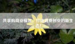 共享购商业模式，打造消费创业的新生态！