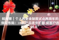 鲸观察｜个人养老金制度试点两周年的保险布局：144款产品逐步扩面 成客户连接新“触点”