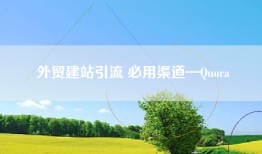 外贸建站引流 必用渠道—Quora