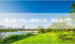 排名前十的p2p理财公司，你知道几个