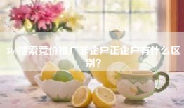 360搜索竞价推广非企户正企户有什么区别？