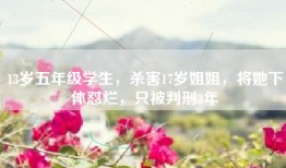 13岁五年级学生，杀害17岁姐姐，将她怼烂，只被判刑3年