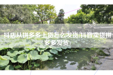 抖店从拼多多上货怎么发货(抖音卖货拼多多发货)