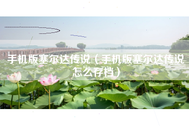 手机版塞尔达传说（手机版塞尔达传说怎么存档）
