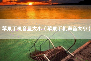 苹果手机音量太小（苹果手机声音太小）