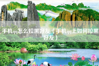 手机qq怎么拉黑好友（手机qq上如何拉黑好友）