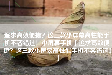追求高效便捷？这三款小屏幕高性能手机不容错过！小屏幕手机「追求高效便捷？这三款小屏幕高性能手机不容错过！」