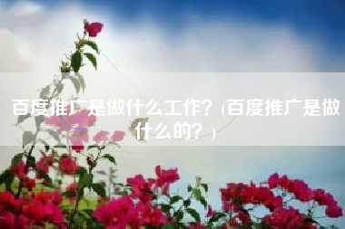 百度推广是做什么工作？(百度推广是做什么的？)